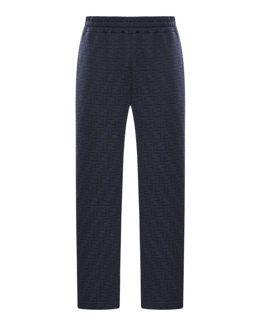 Fendi Blue Regular & Straight Leg Pants for men
