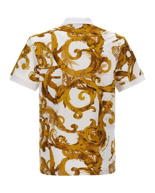 Versace Metallic All Over Print Polo Shirt for men
