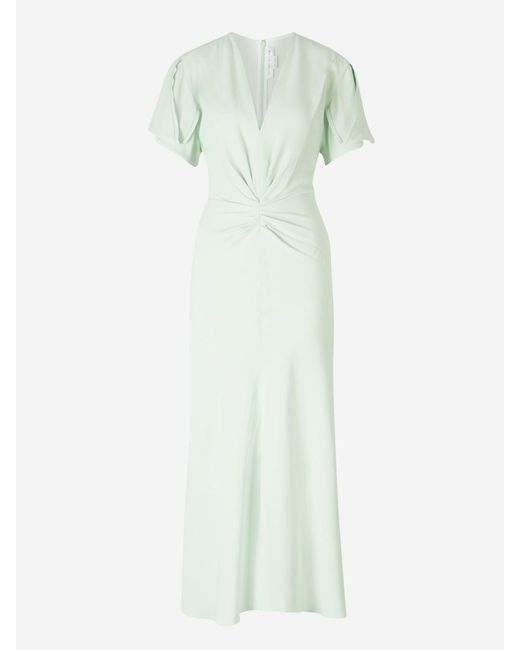 Victoria Beckham Green Crepe Midi Dress