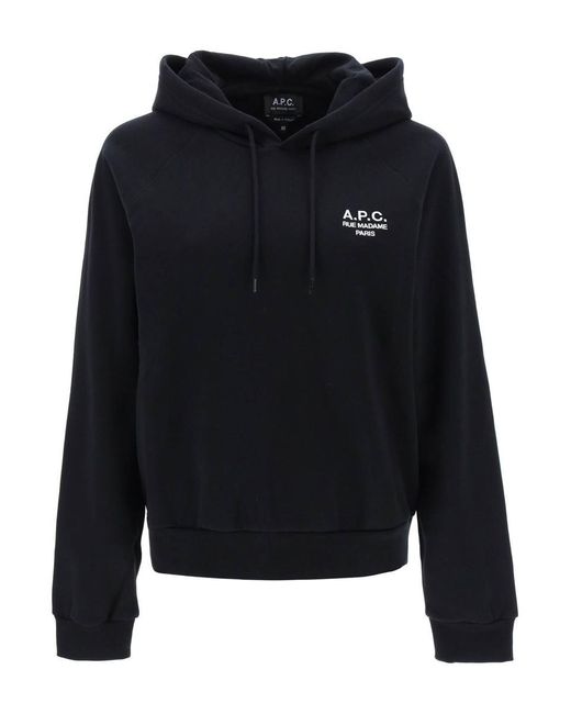 A.P.C. Black 'serena' Hoodie With Logo Embroidery