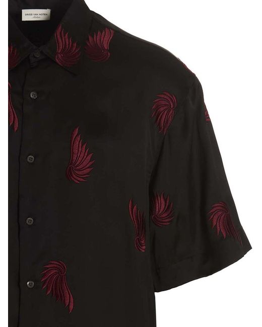 Dries Van Noten Black Caddidye Shirt, Blouse for men
