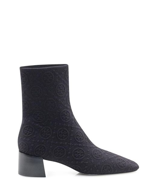 Tory Burch Blue Ankle Boots With Low Heel
