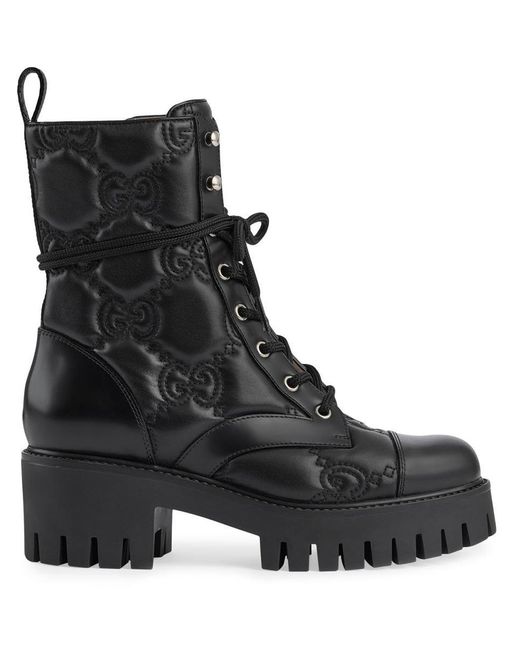Gucci Black Leather Boot Shoes