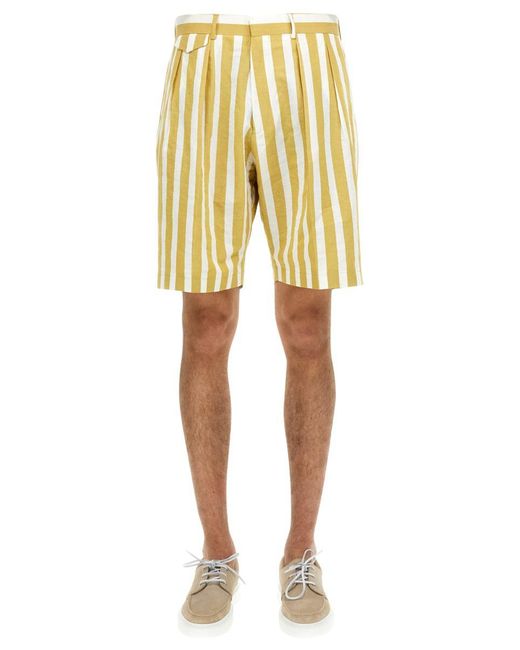 Paul Smith Yellow Deckchair Stripe Bermuda Shorts for men