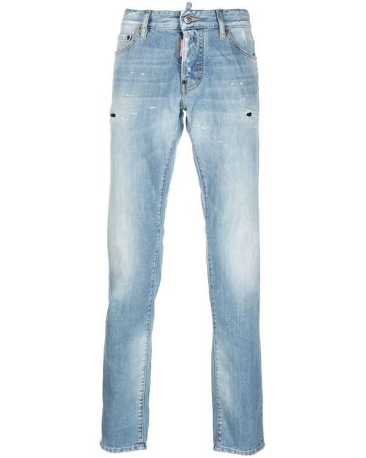 DSquared² Blue Low-rise Slim-fit Jeans for men