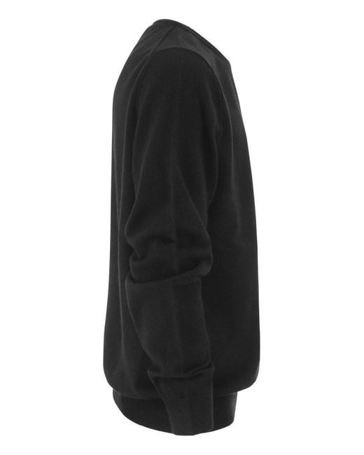 Polo Ralph Lauren Black Crew-Neck Wool Sweater for men