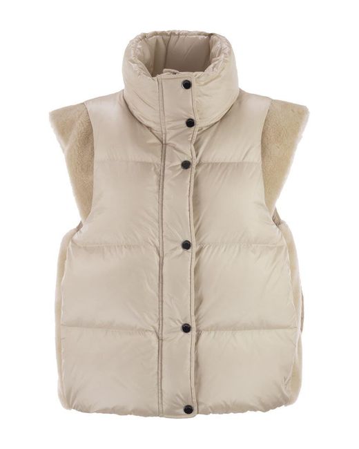 Peserico Natural Down Vest With Wing Sleeves