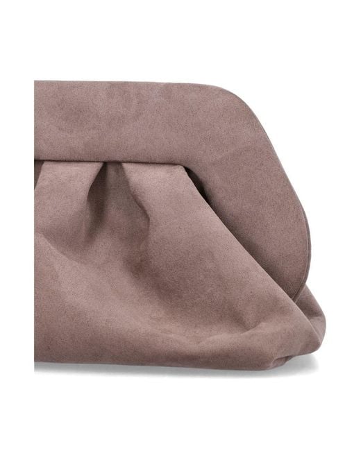 THEMOIRÈ Brown Tia Vegan Suede Shoulder Bag