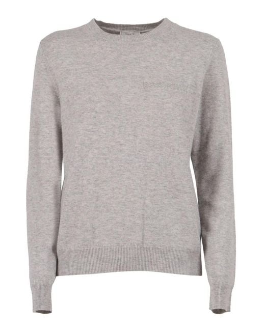 Peserico Gray Soft Knitted Sweater With Crew Neckline