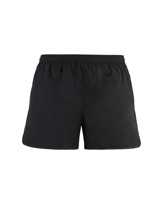AMI Black Nylon Swim Shorts for men