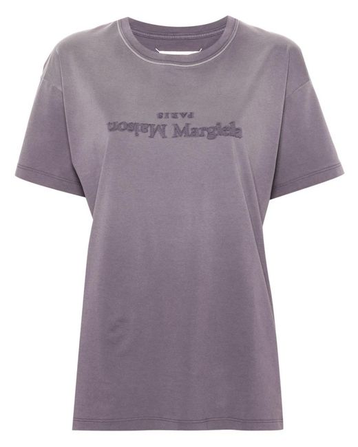 Maison Margiela Purple Logo Cotton T-shirt