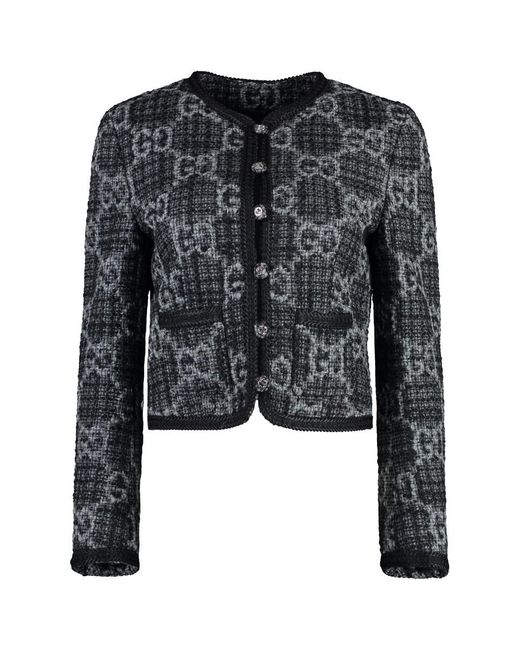 Gucci Black GG Tweed Jacket