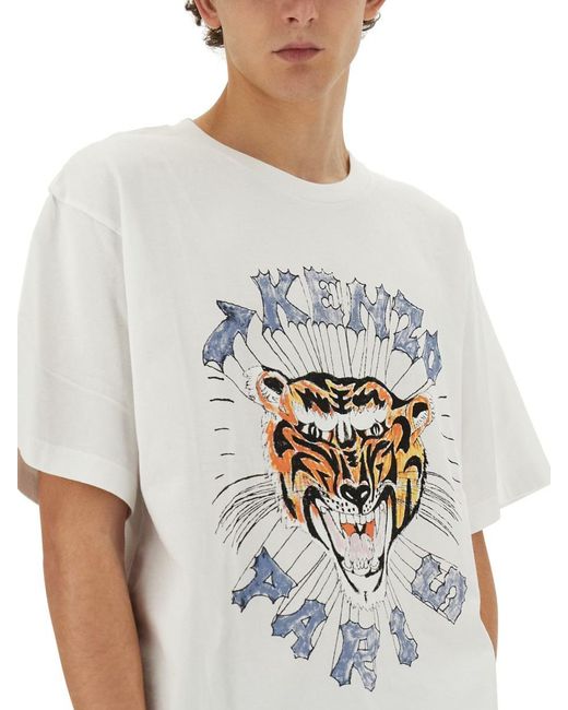 KENZO Gray Oversize Fit T-Shirt for men