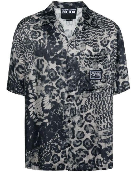 Versace Black Bowling All Over Shirt for men