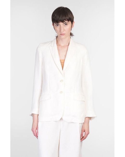 120% Lino White Blazer