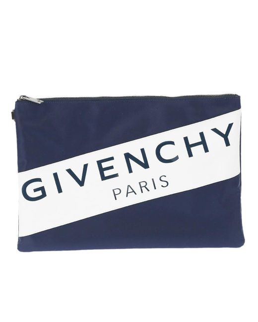 Givenchy Xl Pochette Logo Clutch Bag in Blue for Men | Lyst