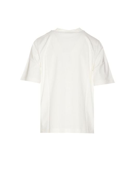 Burberry White T-Shirts And Polos