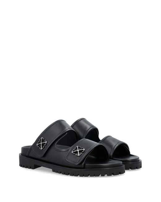 Off-White c/o Virgil Abloh Black Arrows-motif Leather Sandals for men