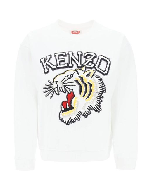 KENZO White Tiger Varsity Crew Neck Sweatshirt