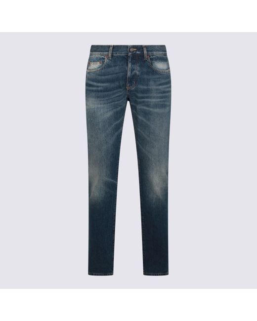 Saint Laurent Blue Light Cotton Denim Jeans for men