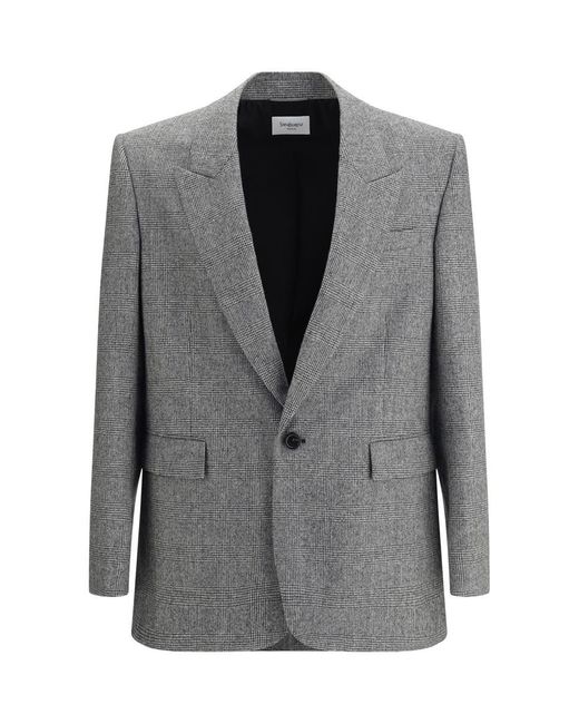 Saint Laurent Gray Blazers E Vests for men