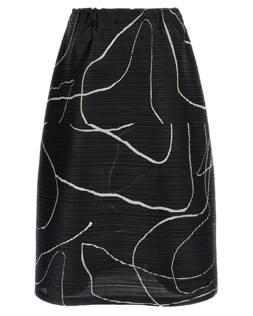 Pleats Please Issey Miyake 'Pause' Skirt in Black | Lyst