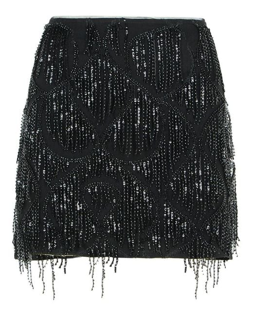 ROTATE BIRGER CHRISTENSEN Black 'Tula' Polyester Miniskirt