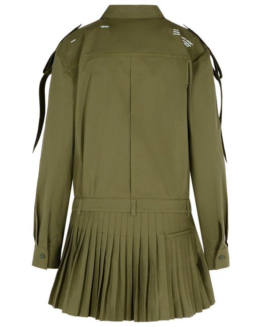 オールインワン・サロペット Off-White Savana Green Cotton Dress Off-White c/o Virgil Abloh Savana Cotton Dress in Green