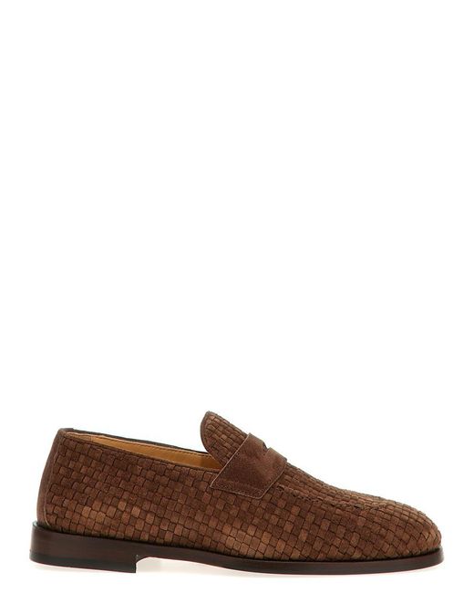 Brunello Cucinelli Brown Interwoven Loafers For for men