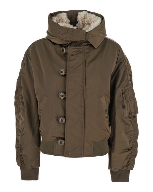 Isabel Marant Green 'Elisa' Jacket With Hood With Zip And One Zip Pocket On The Sleeve
