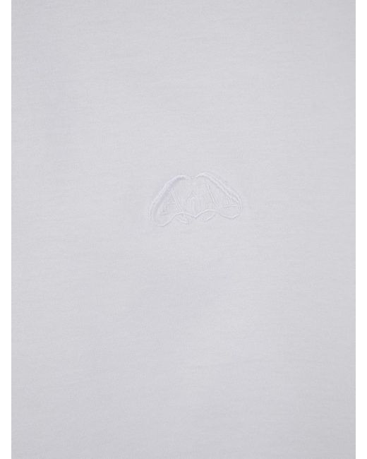 Alexander McQueen White Embroidered Cotton Polo for men