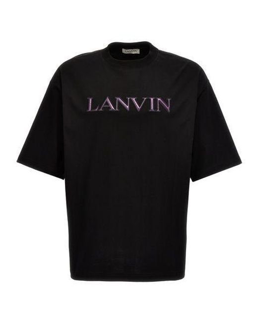Lanvin Black T-shirt With Logo Application for men
