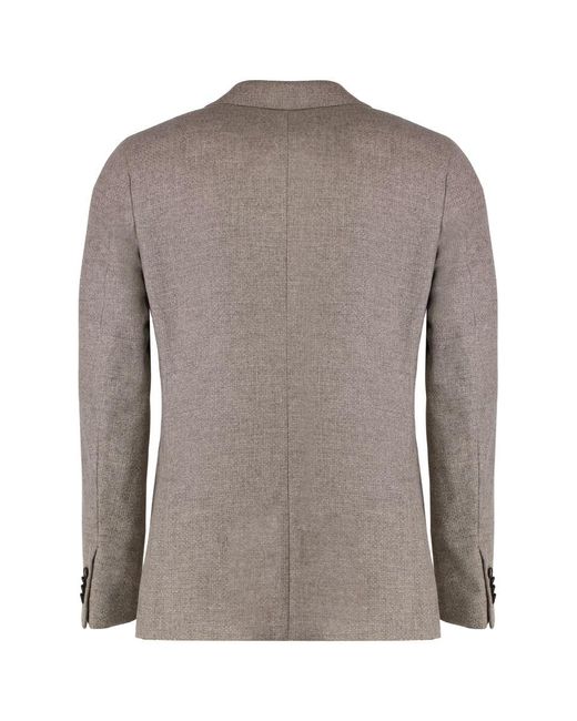Zegna Brown Single-Breasted Two-Button Jacket for men