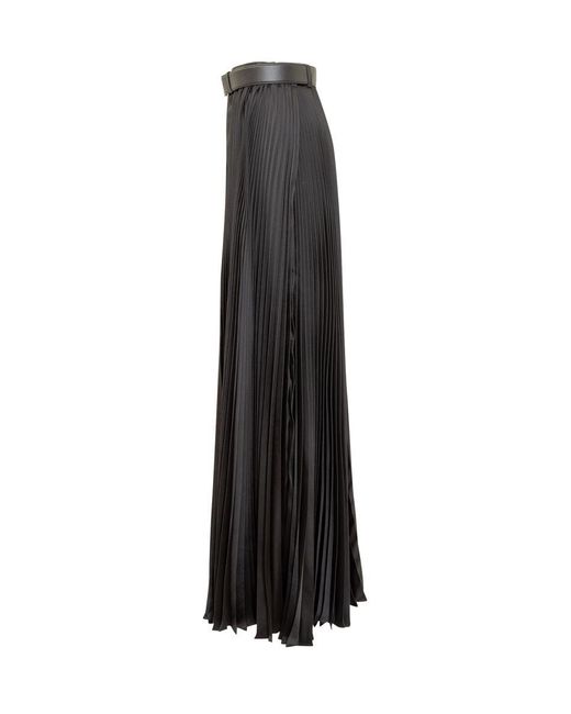 Peter Do Black Pleated Belted Skirt