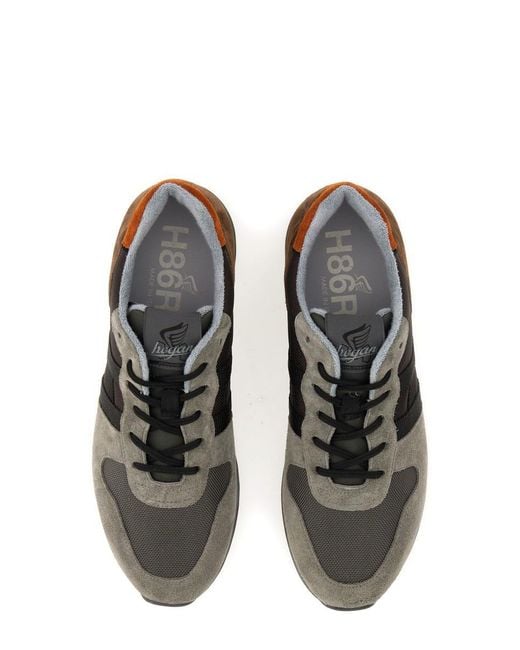 Hogan Brown H383 Sneakers In Suede And Fabric for men