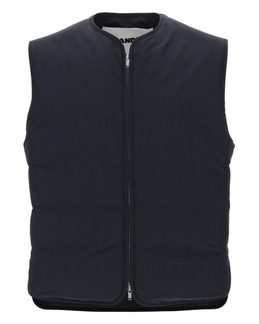 Jil Sander Blue Foldable Padded Vest for men