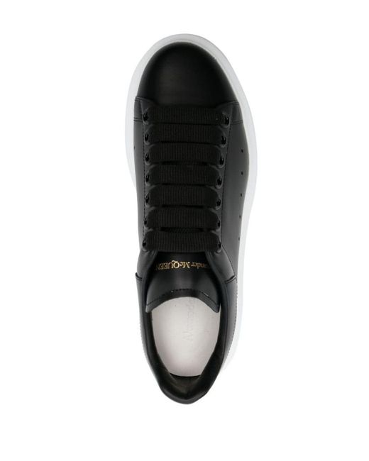 Alexander McQueen Black Oversized Leather Sneakers