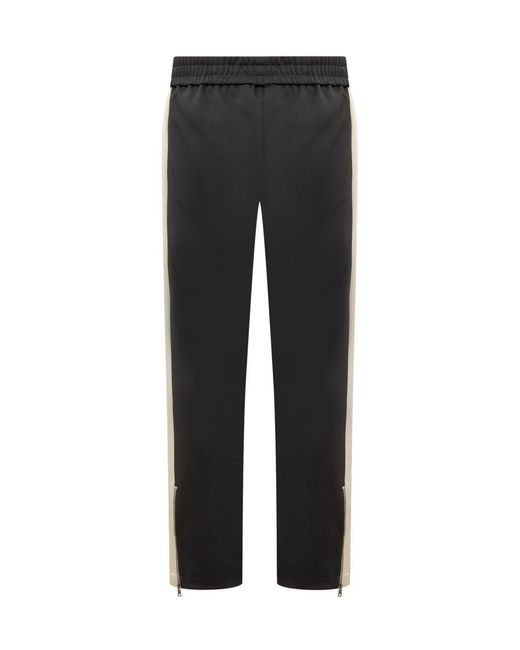 Palm Angels Black Pants With Monogram Pa for men