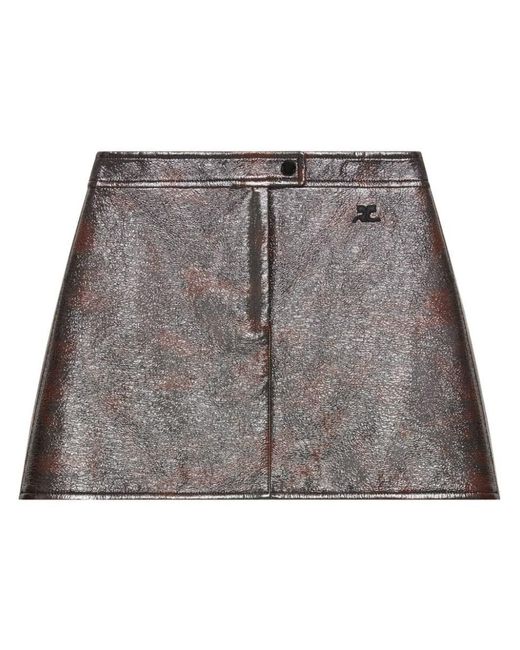 Courreges Gray High-waisted Mini Skirt