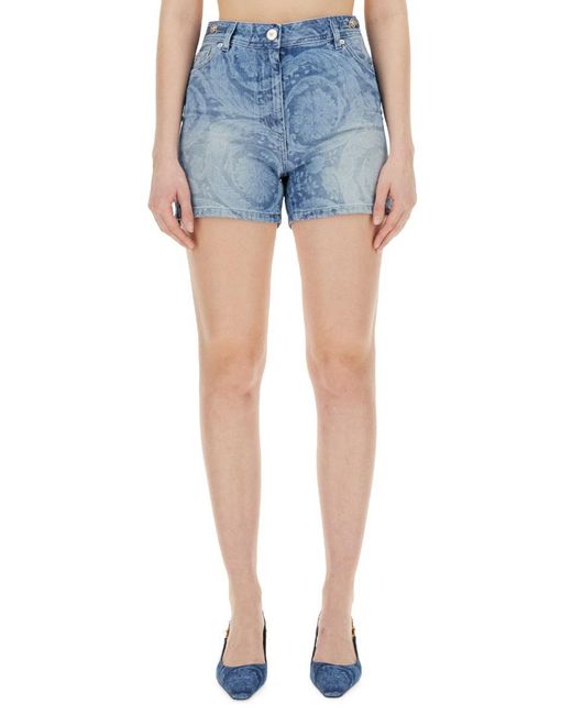 Versace Blue Denim Shorts