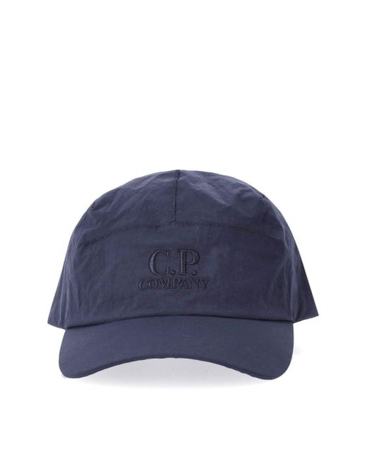 C P Company Blue Chrome-R Total Eclipse Baseball Cap for men
