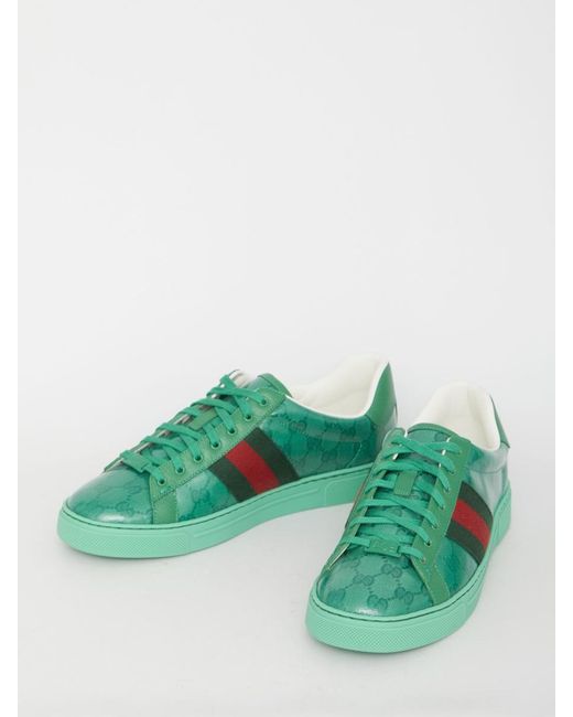 Selling Gucci Women Screener Leather Sneakers (Green) -Authentic from Gucci  Singapore (with receipt) - Size 38, Women's Fashion, Footwear, Sneakers on  Carousell