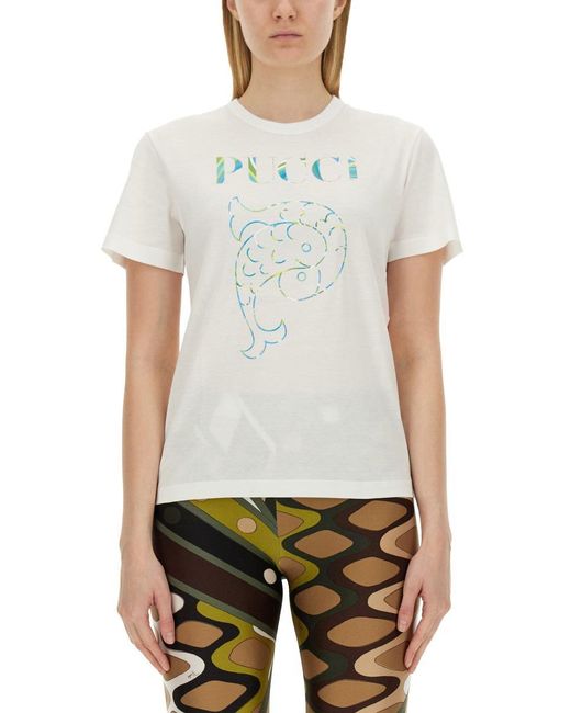 Emilio Pucci White T-Shirt With Print