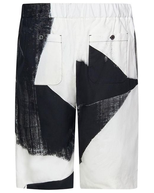 Alexander McQueen White Drawstring Cotton Shorts for men