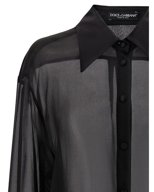 Dolce & Gabbana Black Chiffon Shirt Shirt