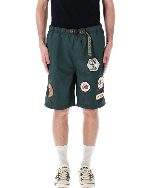 Brain Dead Green Nylon Baggy Climber Short for men