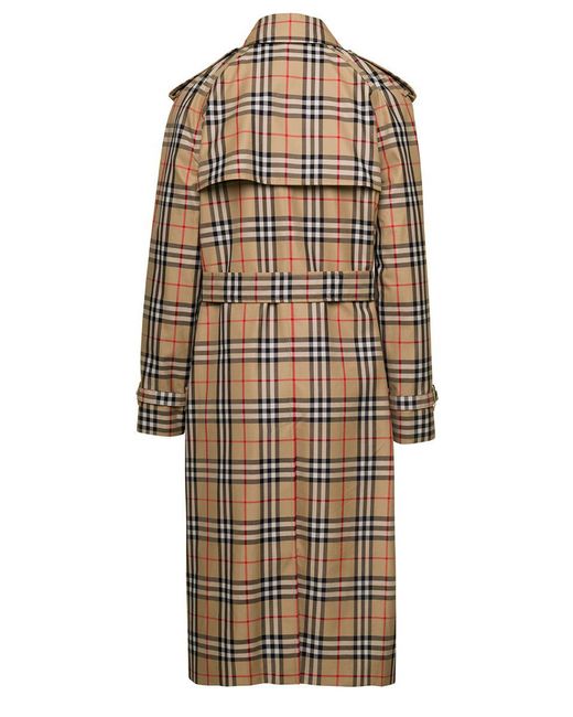 Burberry Natural 'Harehope' Double-Breasted Trench Coat With Matching Be