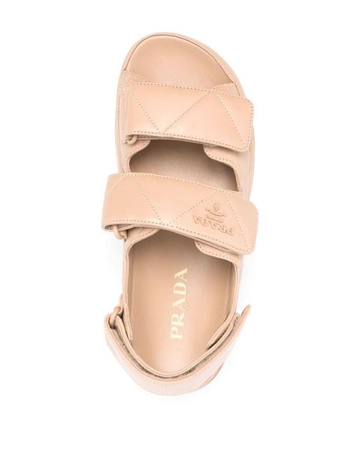 Prada Pink Matelassé Leather Sandals