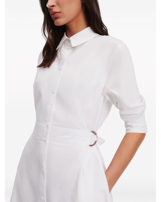 Karl Lagerfeld White Organic-cotton Shirt Dress
