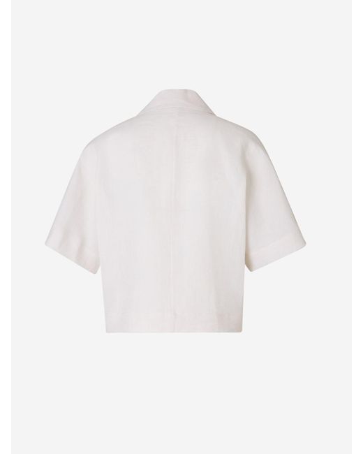 Peserico White Short Linen Shirt